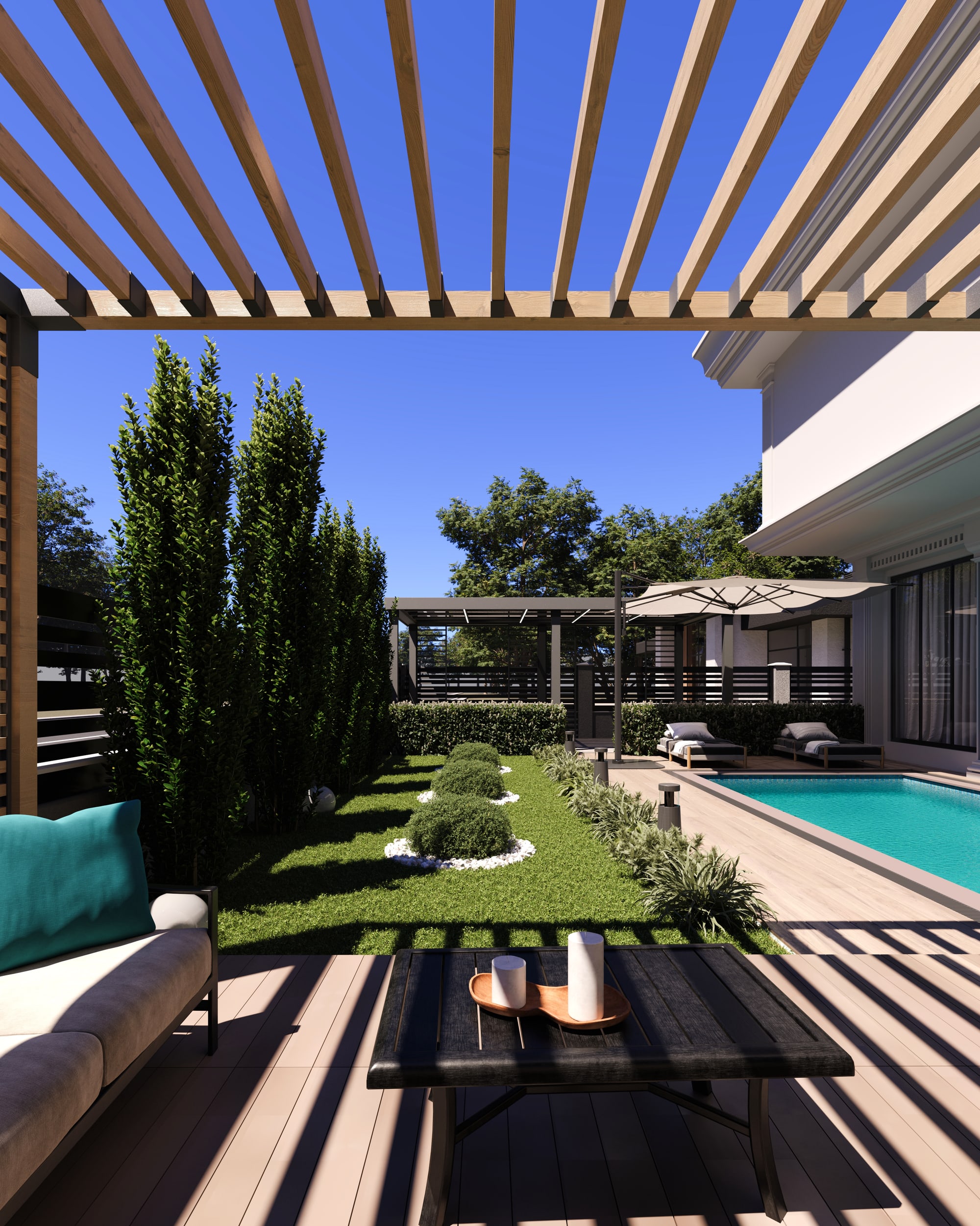 Yeşil Eşik villa peyzajı genel görünüm
