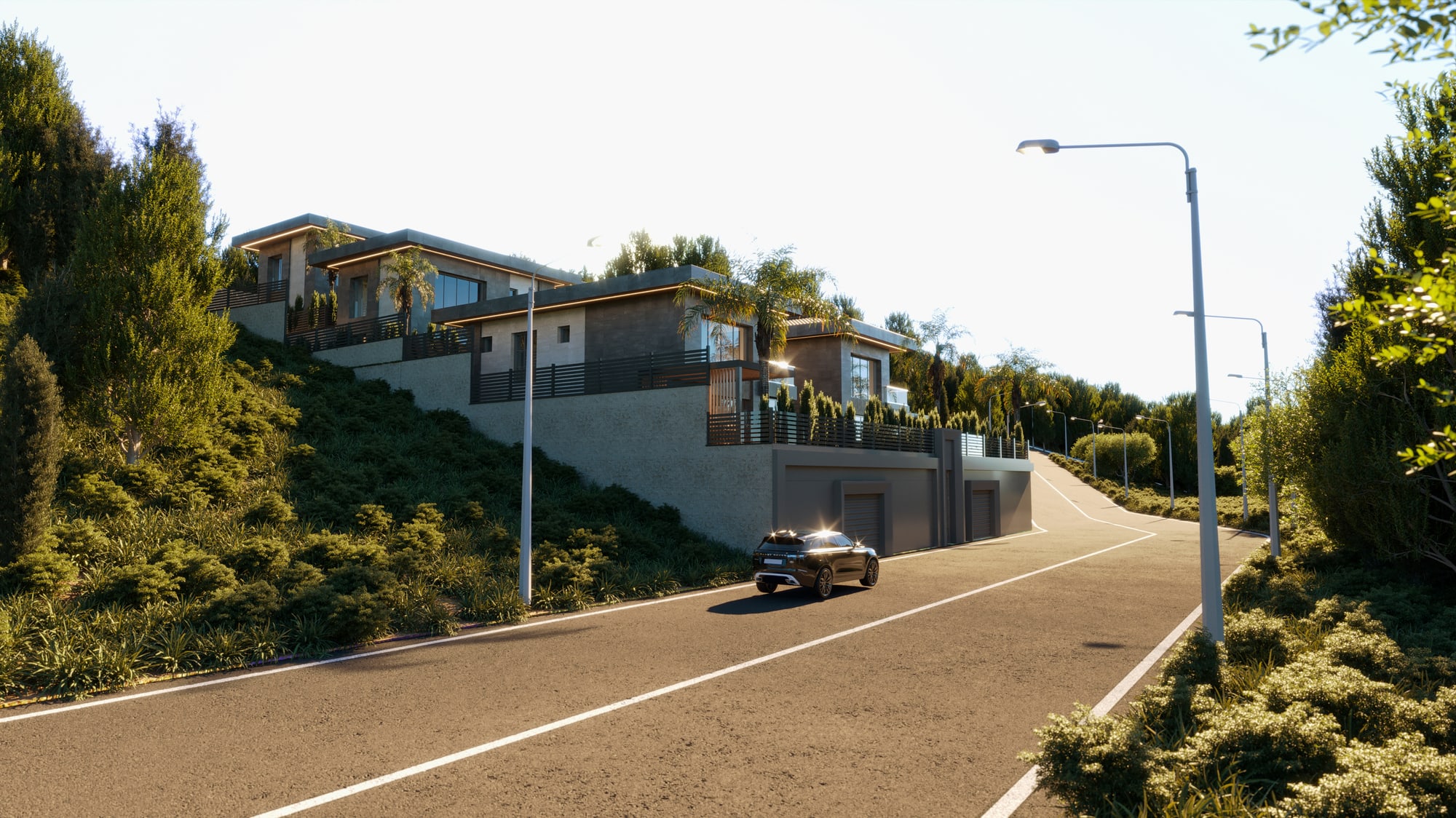 Kıyı Yamaçları villa yerleşimi sokak görünümü
